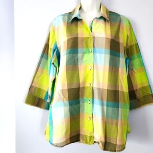 Alia Button Down Colourblock Blouse